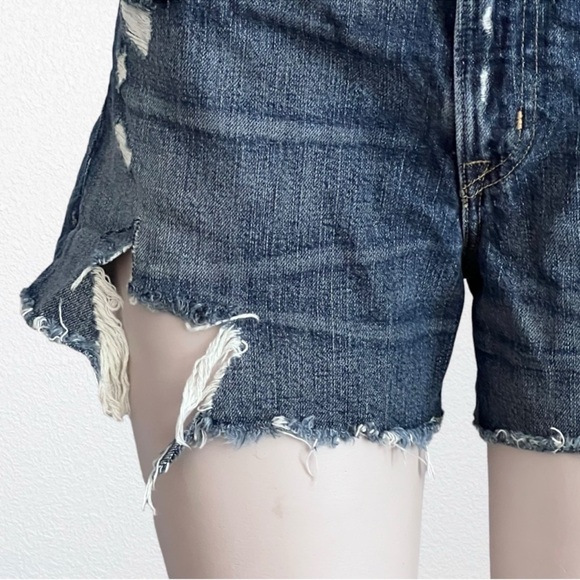 Polo by Ralph Lauren Dungarees Crosby Cutoff Destroyed Denim SZ 28 Med Wash - Picture 5 of 14